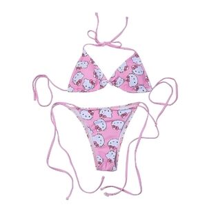 Medium Hello Kitty Pink 2 Piece Bikini Swimsuit